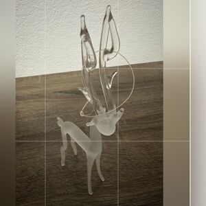 Vintage Silvestri Frosted Glass Standing Reindeer Ornament
Great condition.